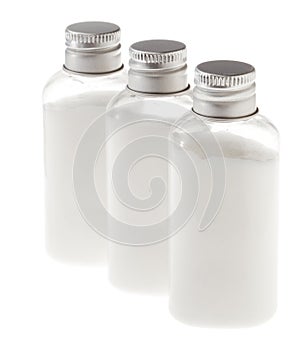 Isolated White Cream Bottles