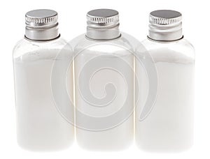 Isolated White Cream Bottles