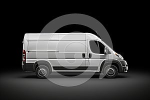 Isolated White Delivery Van for Clean Transport, Generative AI