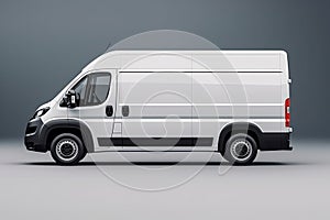 Isolated White Delivery Van for Clean Transport, Generative AI