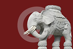 Isolated white elephant statue