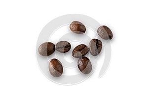 Isolated on white, food and drink full frame of coffee bean as background