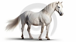 Isolated white horse unicorn. Generative AI