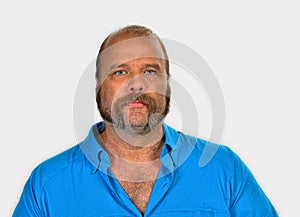 Isolated on white a man with mutton chops