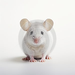 Isolated White Mouse: A Dignified And Lighthearted Portrait In The Style Of Petrina Hicks