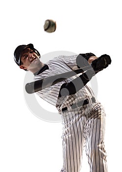 Isolated on white professional baseball player