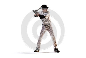 Isolated on white professional baseball player