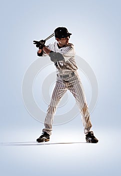 Isolated on white professional baseball player