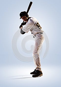 Isolated on white professional baseball player