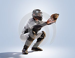 Isolated on white professional baseball player