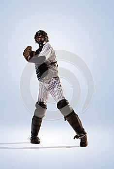 Isolated on white professional baseball player