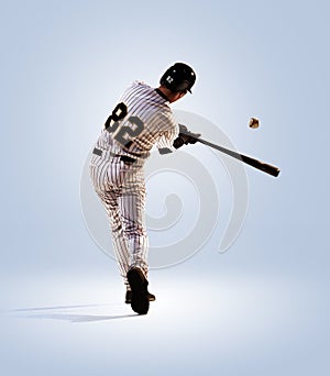 Isolated on white professional baseball player photo