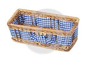 Isolated wicker basket