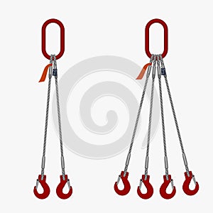 Isolated wire rope sling on white background