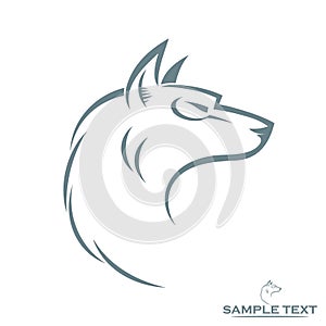 Isolated wolf head