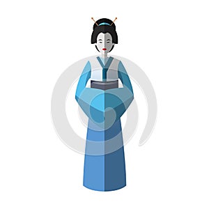 Isolated woman of china design photo