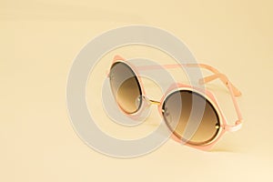 Women cute sunglasses in sepia color