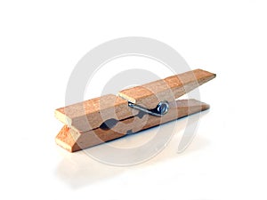 Isolated Wooden Clothespin