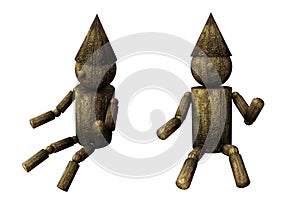 Isolated wooden puppet