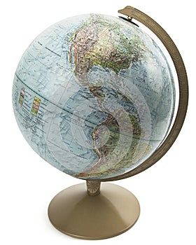 Isolated World Globe With Stand