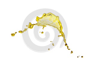 Isolated yellow color liquid splash over white background