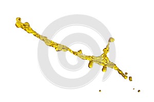 Isolated yellow color splash over white background