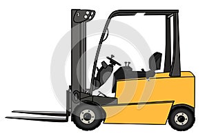 Isolated Yellow forklift illustration