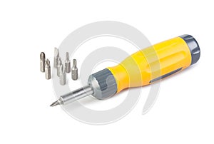 Isolated yellow screwdriver