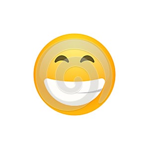 Isolated yellow smiling emoji face icon
