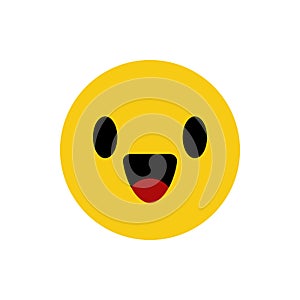 Isolated yellow smiling face with the upper white teeth icon