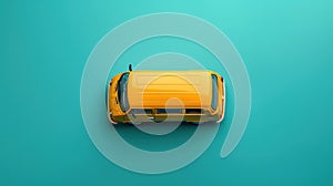 The Yellow Vintage Van.AI generated image