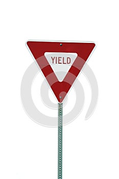 Isolated yield sign photo