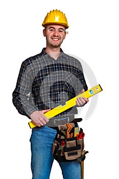 Isolated young worker with tools 03