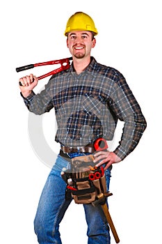 Isolated young worker with tools 4