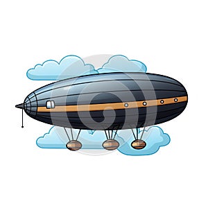 Isolated Zeppelin on White Background AI Generated