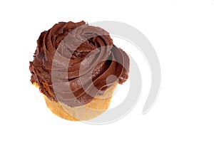 Isolation of a chocolate frosted cupcake