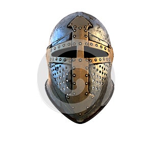 Isolation Helmet Medieval Suit Of Armour On A White Background 3d illustration