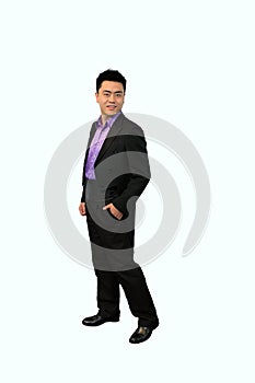 Isolation photo of Chinese man in suite