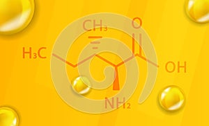 Isoleucine chemical formula. Isoleucine 3D Realistic chemical molecular structure