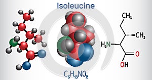 Isoleucine L- isoleucine , Ile, I amino acid molecule. It is used in the biosynthesis of proteins. Structural chemical formula