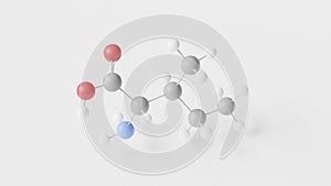 isoleucine molecule 3d, molecular structure, ball and stick model, structural chemical formula alpha-amino acid