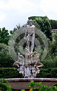 Isolotto`s Basin Ocean, Boboli Gardensi, Florence, Italy