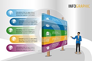 Isomatic banner style Infographics layout template design for business presentation, Vector illustration