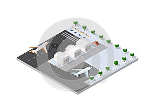 Isometric 3D airstrip