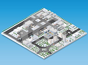 Isometric 3D airstrip