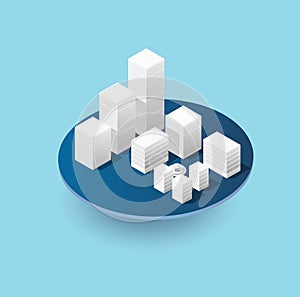 Isometric 3D city icons