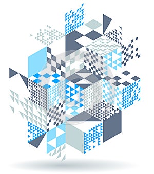 Isometric 3D cubes vector abstract geometric background, abstraction art polygonal graphic design wallpaper, cubic shapes and