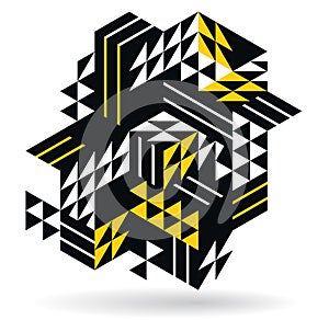 Isometric 3D cubes vector abstract geometric background, yellow abstraction art architecture city buildings theme, cubic shapes