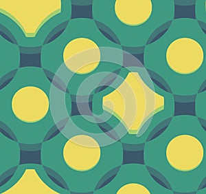 Isometric 3D green seamless pattern of geometric shapes. Vector illustration