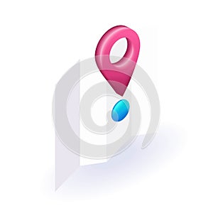 Isometric 3D icon Geolocation map mark, point location. Vector for website